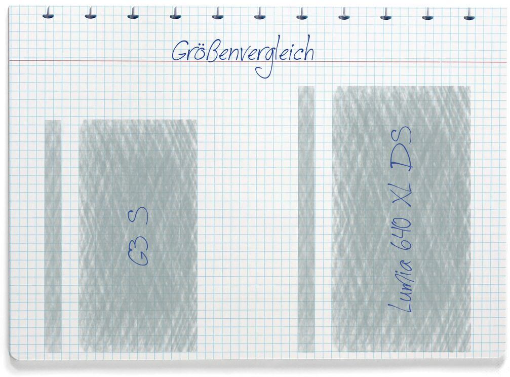Größenvergleich: LG G3 S und Microsoft Lumia 640 XL DS