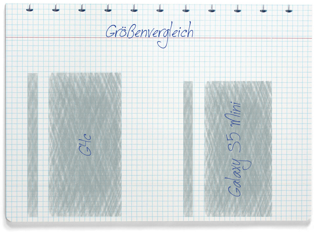 Größenvergleich: LG G4c und Samsung Galaxy S5 Mini