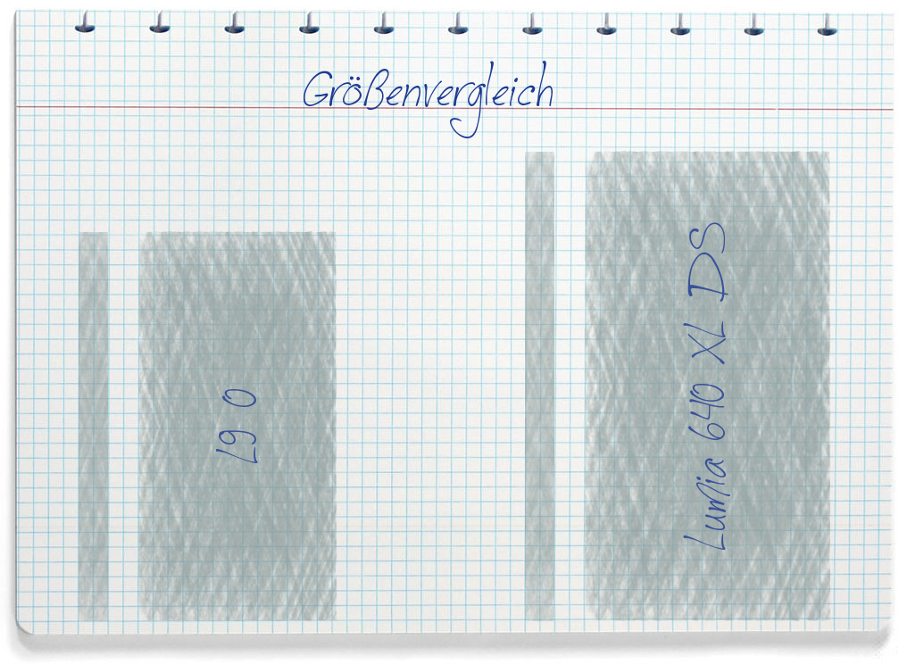 Größenvergleich: LG L90 und Microsoft Lumia 640 XL DS