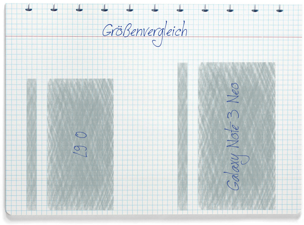 Größenvergleich: LG L90 und Samsung Galaxy Note 3 Neo