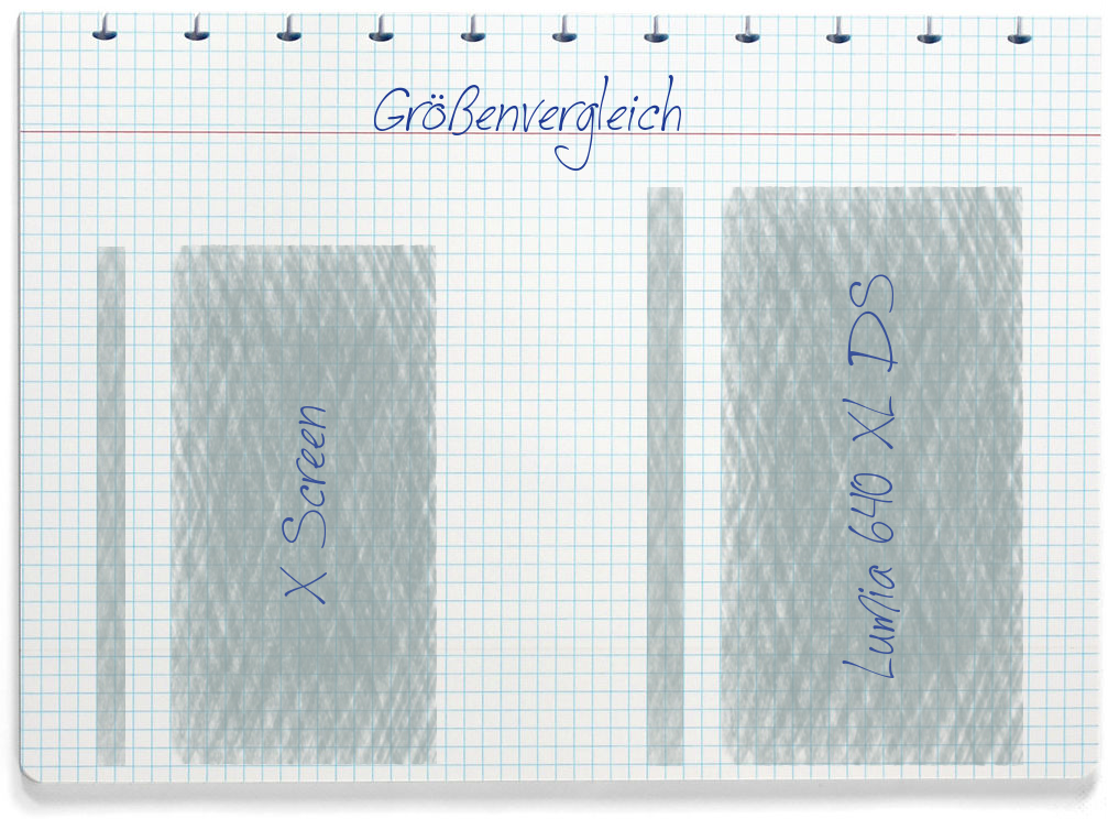 Größenvergleich: LG X Screen und Microsoft Lumia 640 XL DS