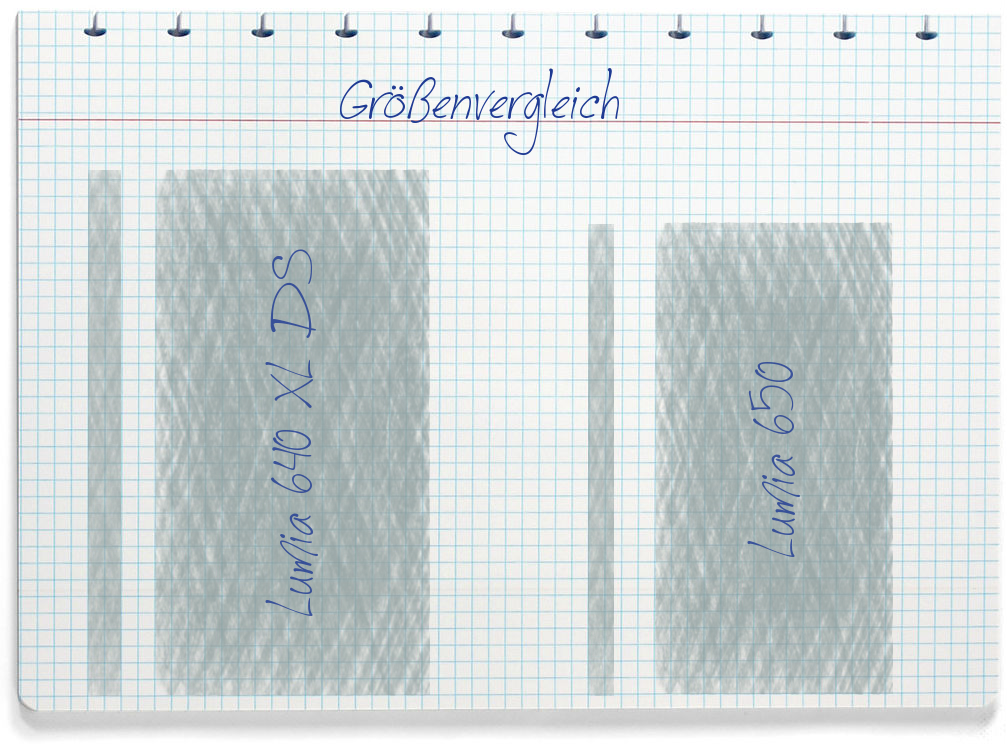 Größenvergleich: Microsoft Lumia 640 XL DS und Microsoft Lumia 650