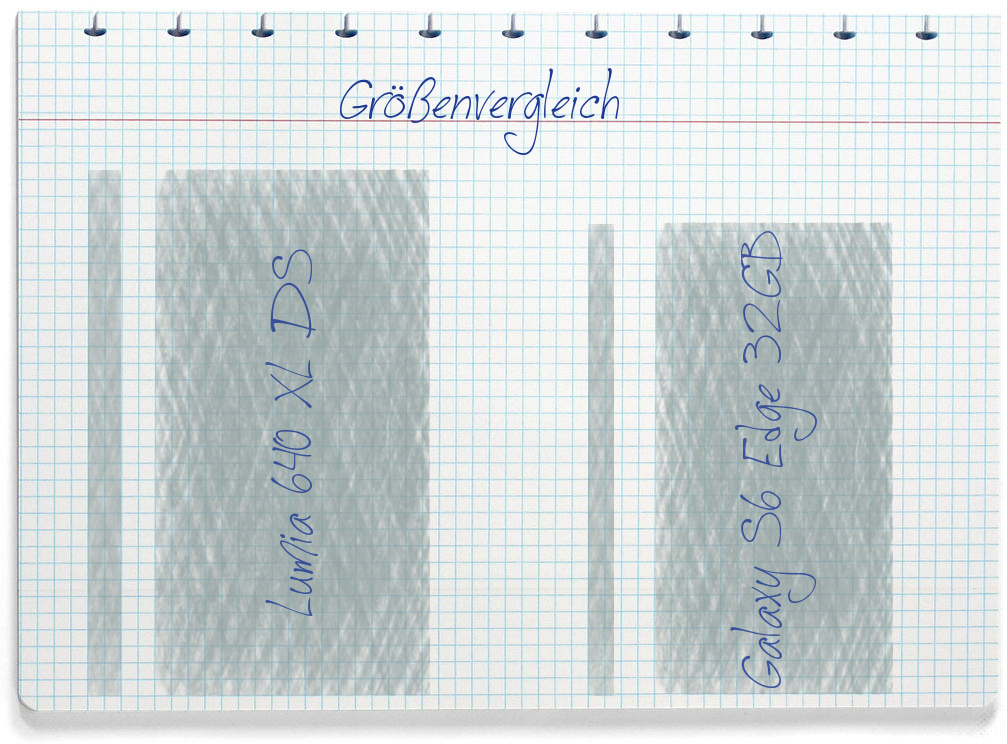 Größenvergleich: Microsoft Lumia 640 XL DS und Samsung Galaxy S6 Edge 32GB