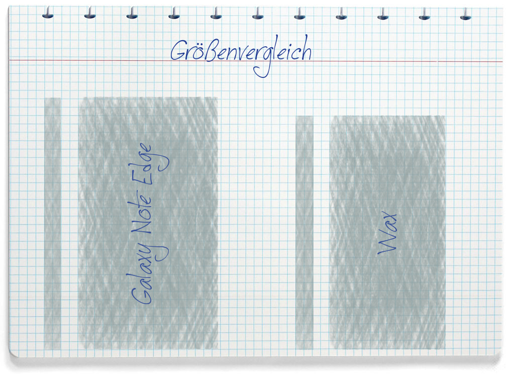 Größenvergleich: Samsung Galaxy Note Edge und Wiko Wax