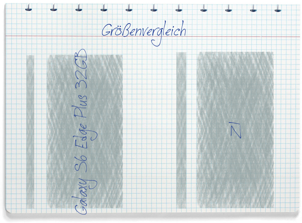 Größenvergleich: Samsung Galaxy S6 Edge Plus 32GB und ZUK Z1