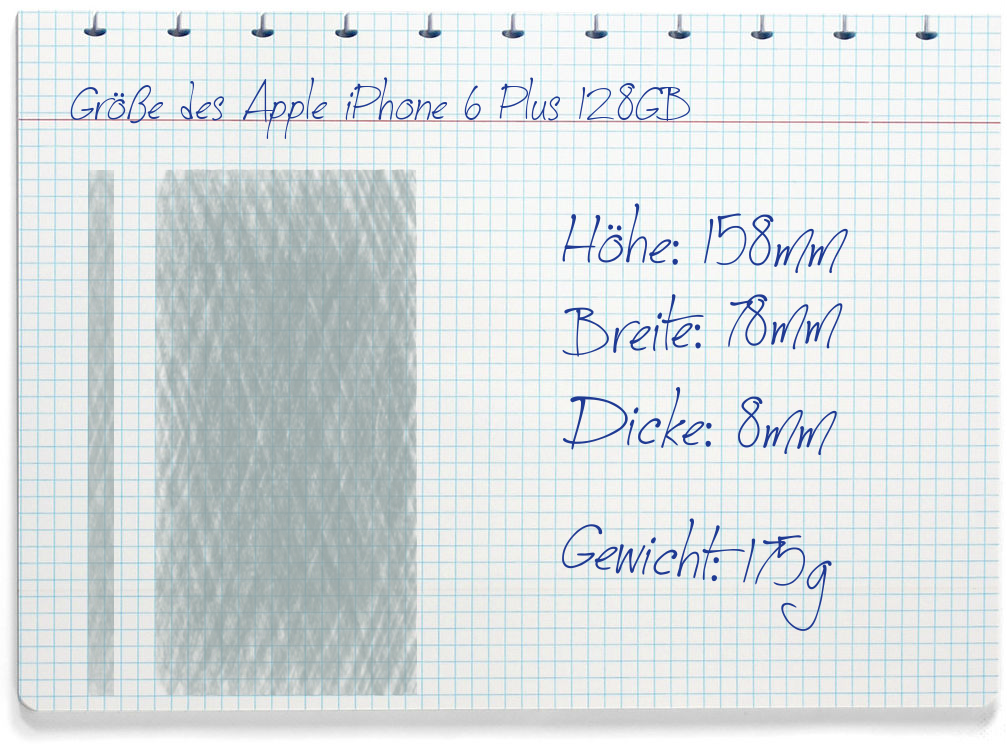 Größe des Apple iPhone 6 Plus 128GB