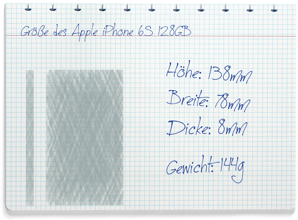 Größe des Apple iPhone 6S 128GB