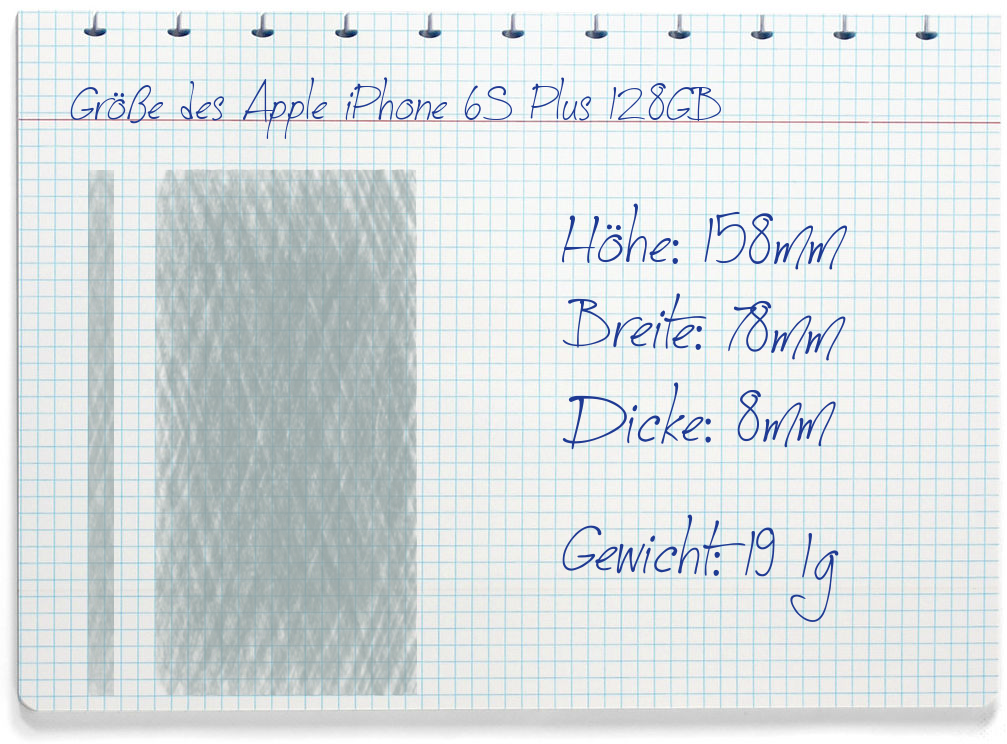 Größe des Apple iPhone 6S Plus 128GB