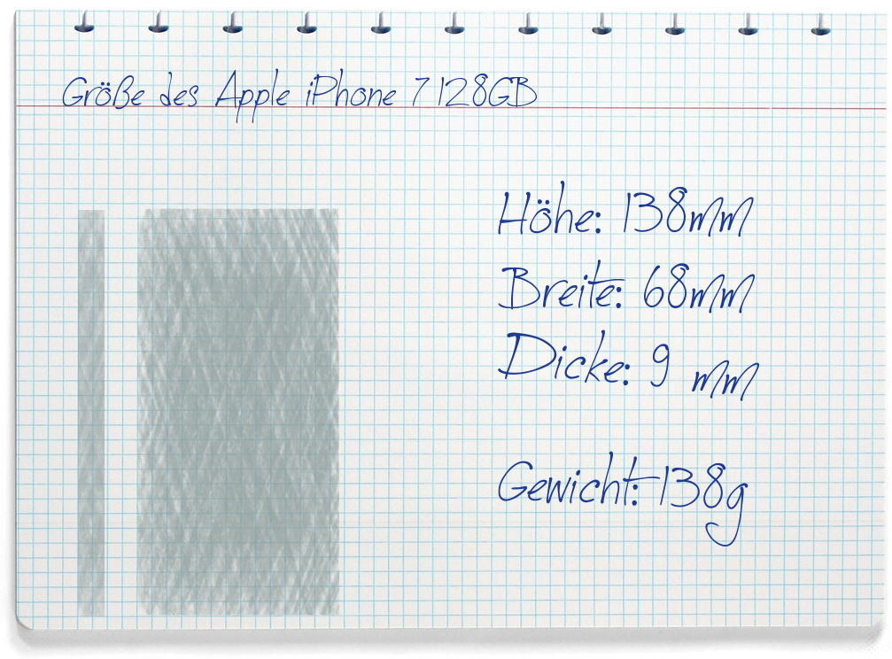 Größe des Apple iPhone 7 128GB