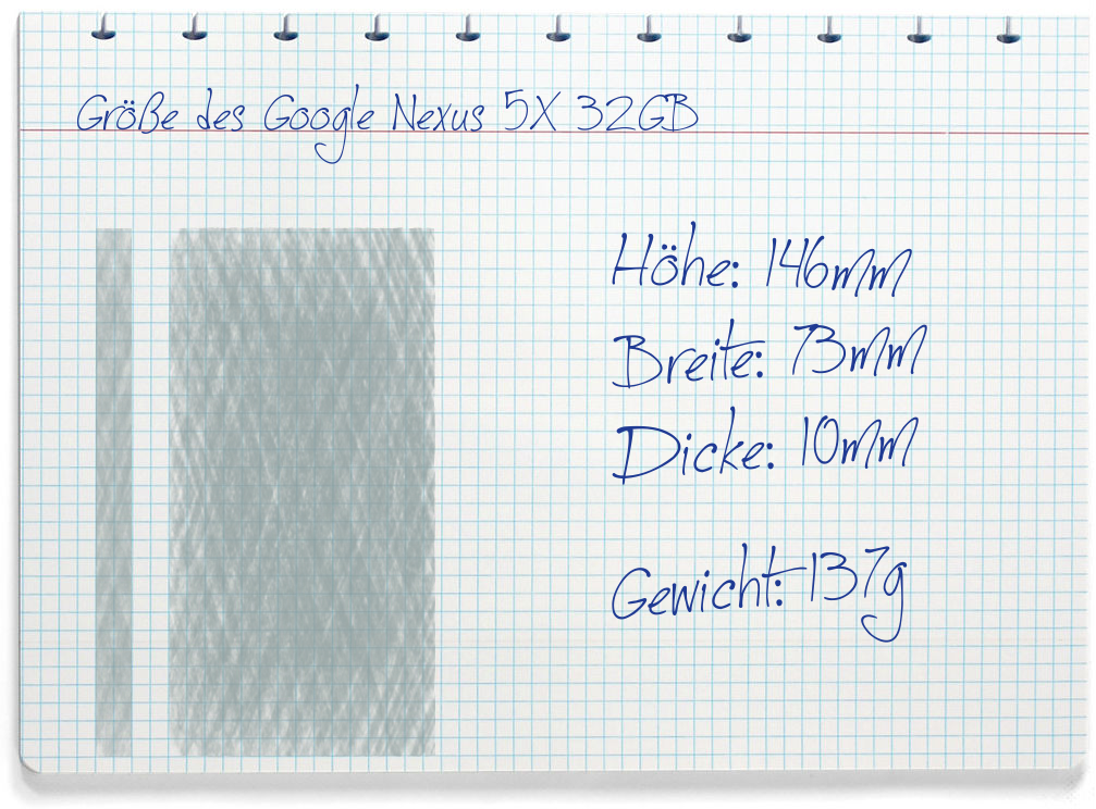 Größe des Google Nexus 5X 32GB