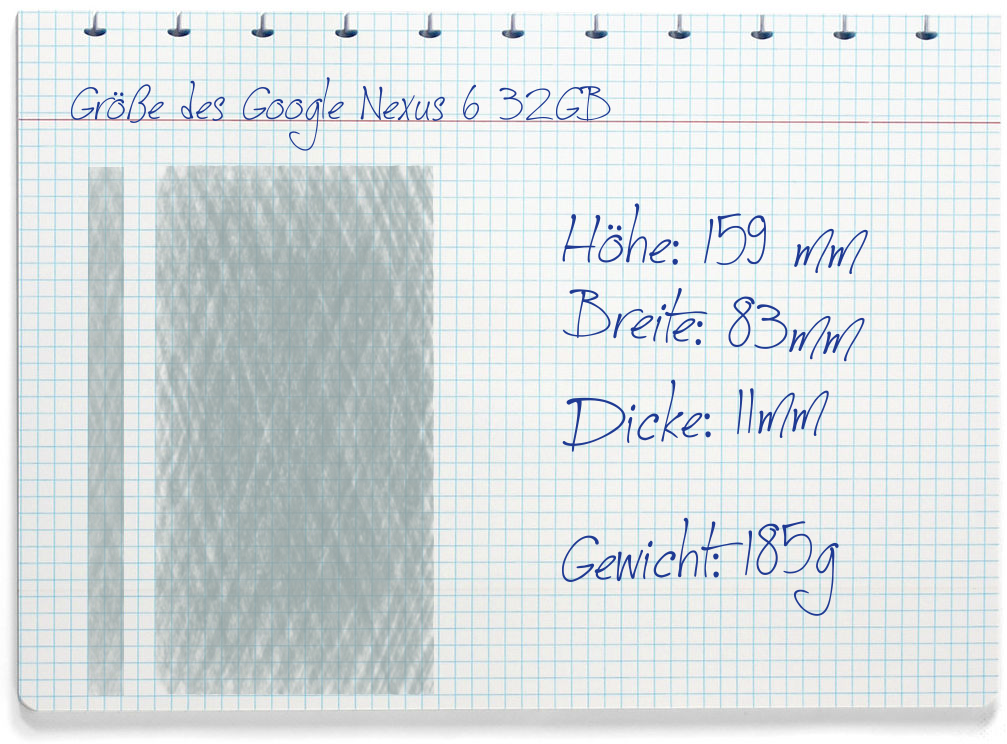 Größe des Google Nexus 6 32GB