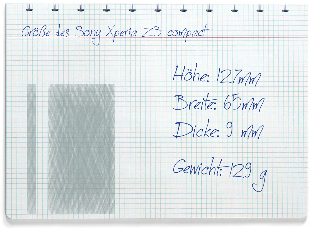 Größe des Sony Xperia Z3 compact